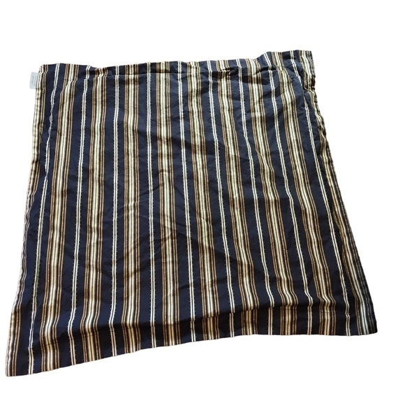 Nina home Nina Campbell large square blue beige stripe pillowcase 25” x 25” - Picture 1 of 12